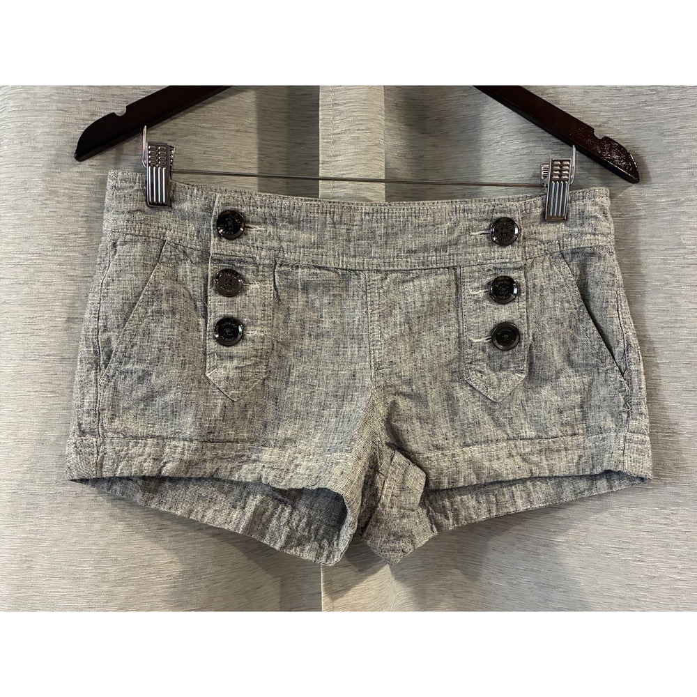 Express Button‎ Up Sailor Shorts Gray Flap Pockets y2k 2000s Womens size 4